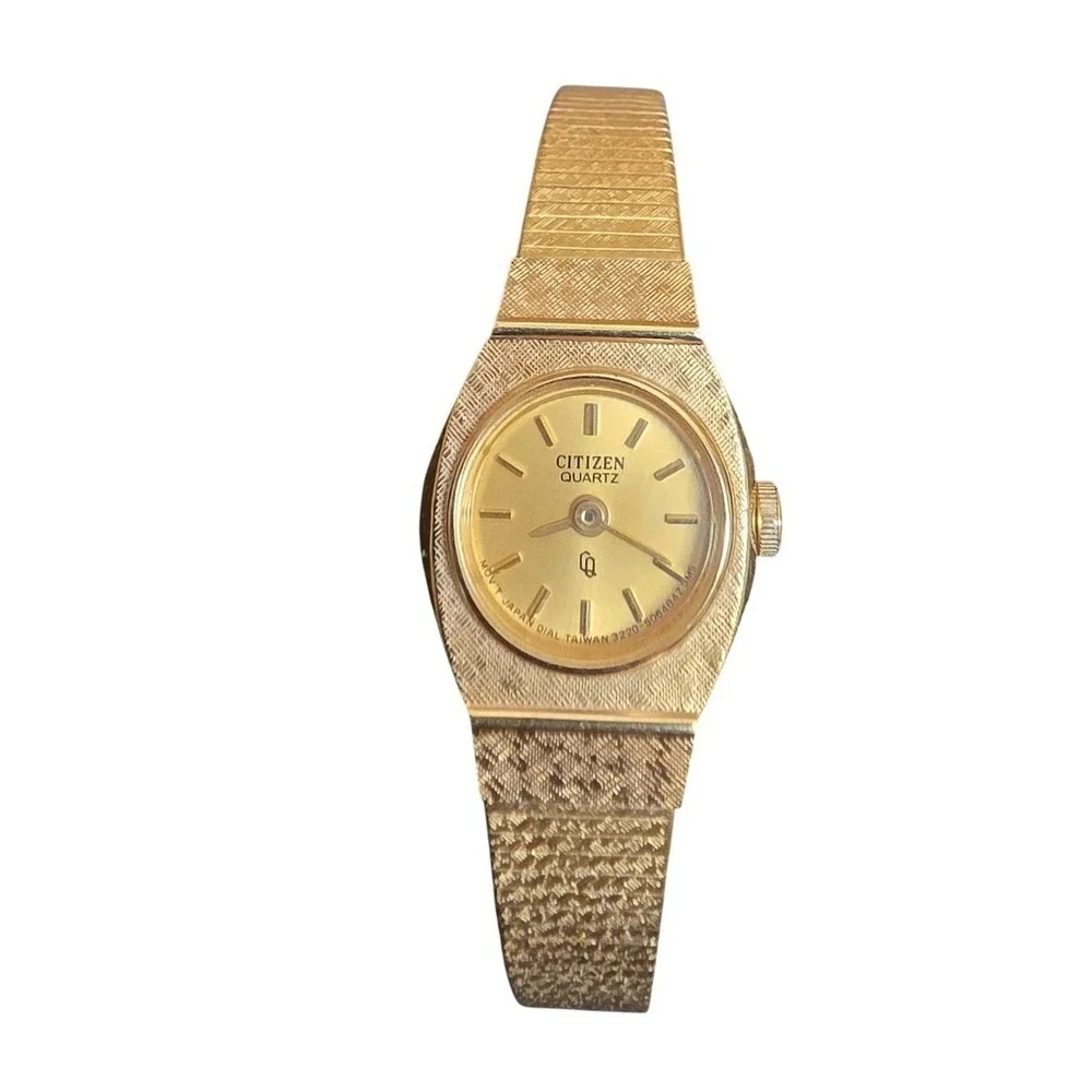 VTG Citizen Quartz Women Watch‎ Gold Tone Bracelet Japan 3220-899911 New Battery